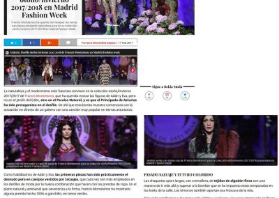 Publicación en la revista digital BEKIA MODA. Madrid Fashion Week, 2017