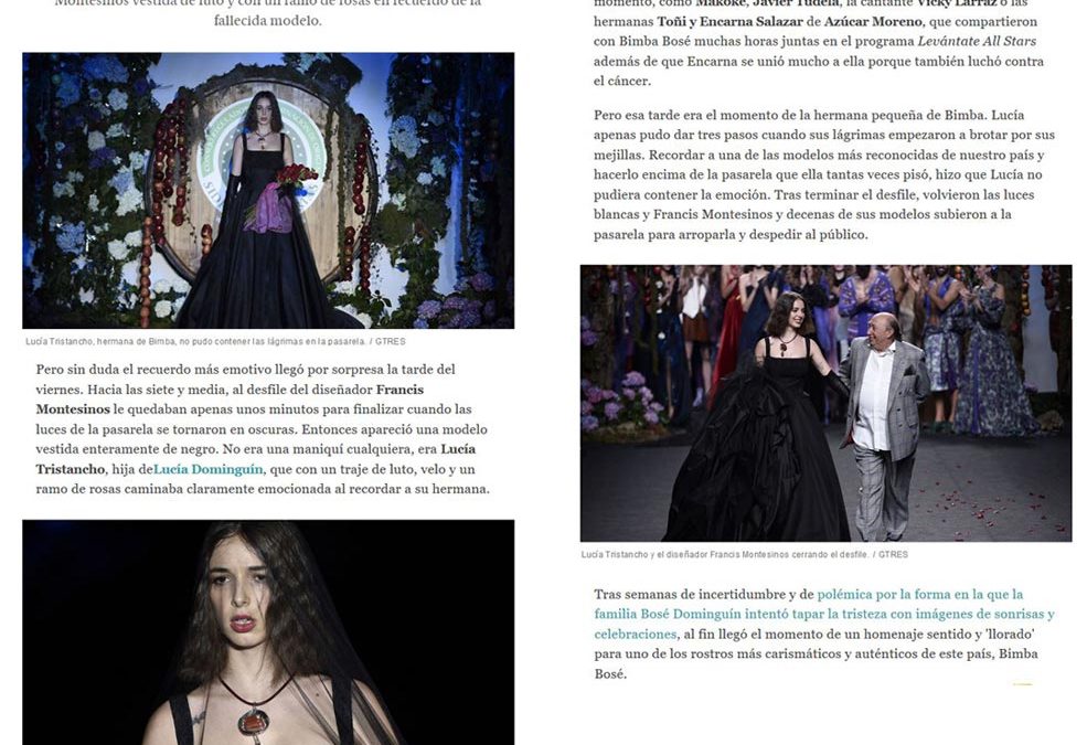 Publicación en el periódico EL ESPAÑOL. Madrid Fashion Week, 2017