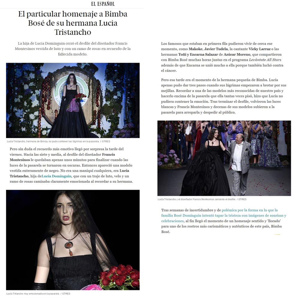 Publicación en el periódico EL ESPAÑOL. Madrid Fashion Week, 2017