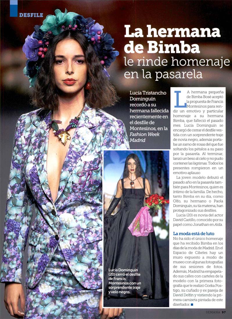 Publicación en la revista SEMANA. Madrid Fashion Week, 2017