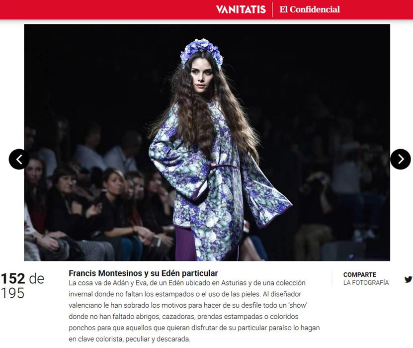 Publicación en el diario digital VANITATIS. Madrid Fashion Week, 2017