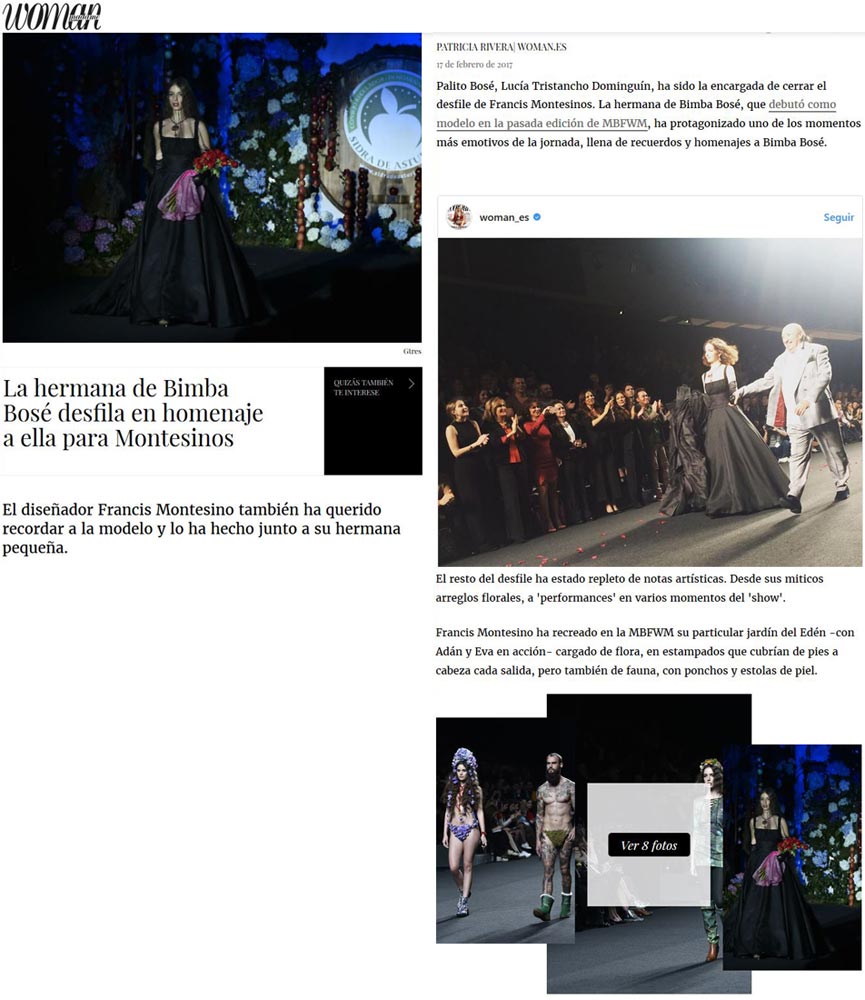 Publicación en la revista digital WOMAN. Madrid Fashion Week, 2017