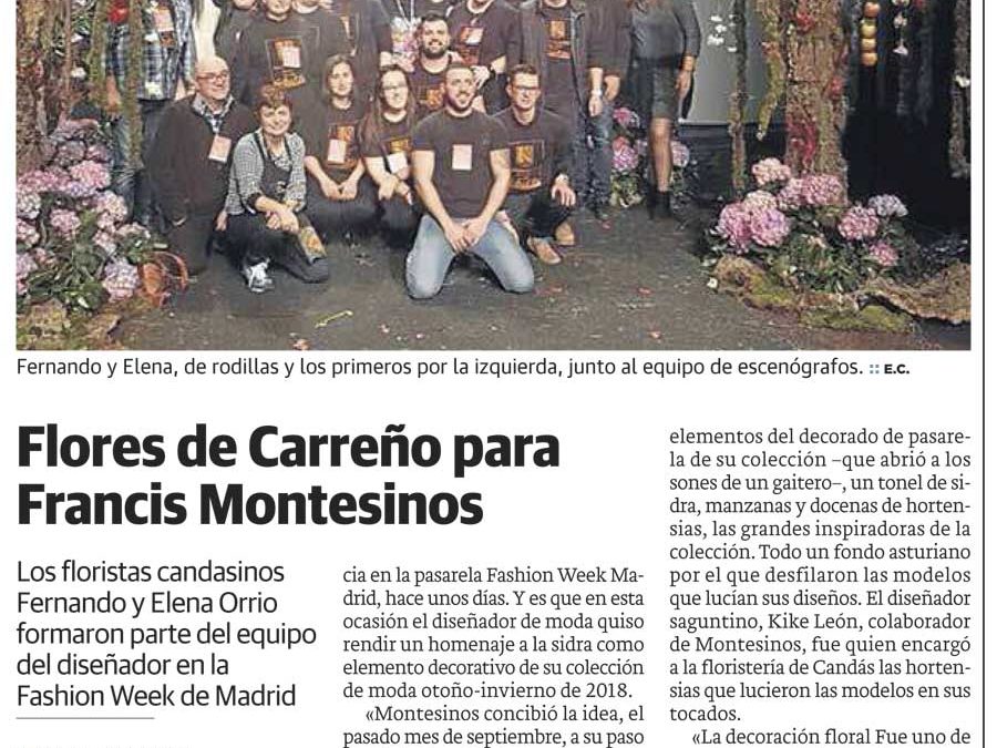 Publicación en el periódico EL COMERCIO. Madrid Fashion Week, 2017