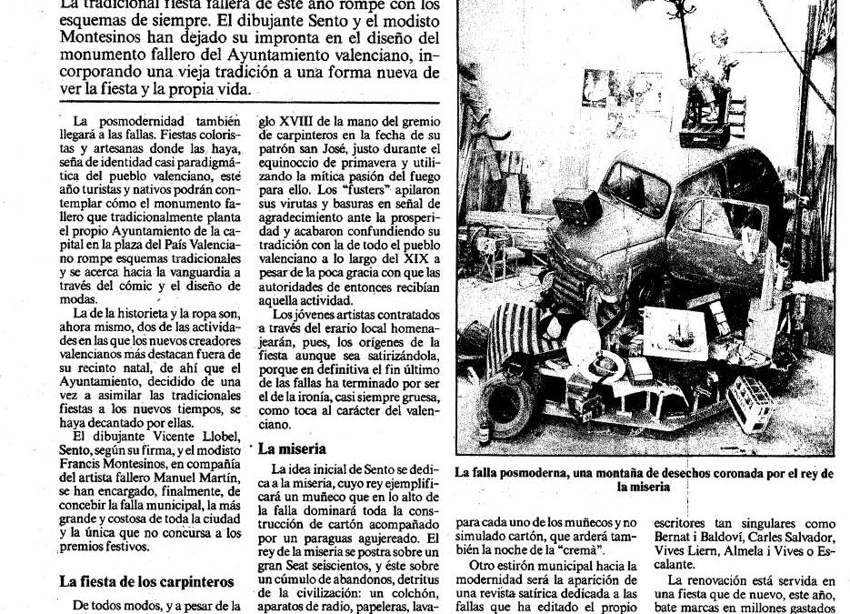 Publicación en La Vanguardia, Las Fallas 1986