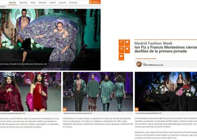 Publicación en el RTVE Noticias. Madrid Fashion Week, 2017
